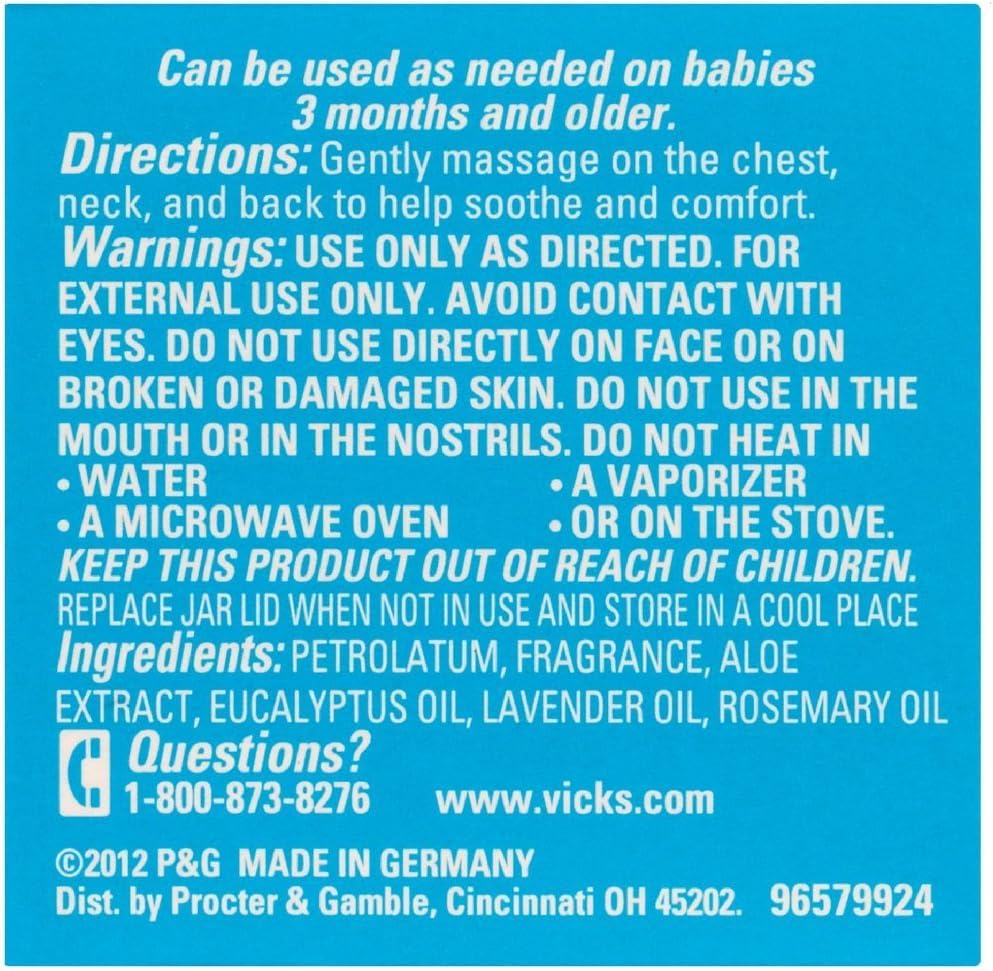 Pack Of 8 - Babyrub Soothing Ointment by Vicks – 1.76 Ounce