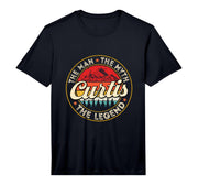 Curtis The Man The Myth The Legend Personalized Name Performance T-Shirt by First Name Personalized Curtis Retro 70s 80s – Polyester, Black, Model PN5FR9CQW3Y