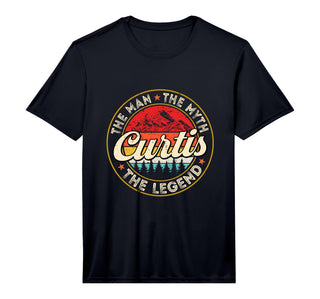 Curtis The Man The Myth The Legend Personalized Name Performance T-Shirt by First Name Personalized Curtis Retro 70s 80s – Polyester, Black, Model PN5FR9CQW3Y