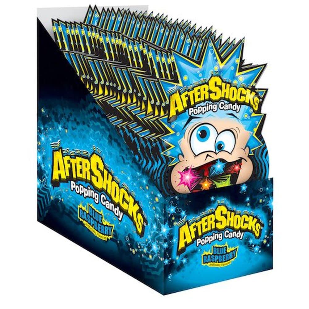 Aftershocks Blue Raspberry Popping Candy - 24 per pack - 8 packs per case – Pack of 24