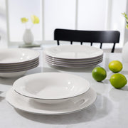 Black Lines Dinner Plate White with Black Rim, Dishwasher-Safe, Microwave-Safe, Flat Dining Plate, Tableware, Large Plate, Premium Porcelain by Villeroy & Boch – Model 10-1321-2620