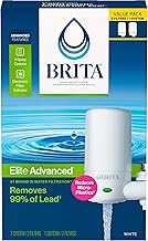 Brita Faucet Mount Water Filter System, White, No-Wait Filtration, Easy Install, Multi-Use Tap Water Filter for Kitchens, Bathrooms & Small Spaces