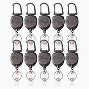KEY-BAK Sidekick Professional Heavy Duty Self Retracting ID Badge/Key Reel with Retractable Kevlar Cord, 24" Black (10 Count)
