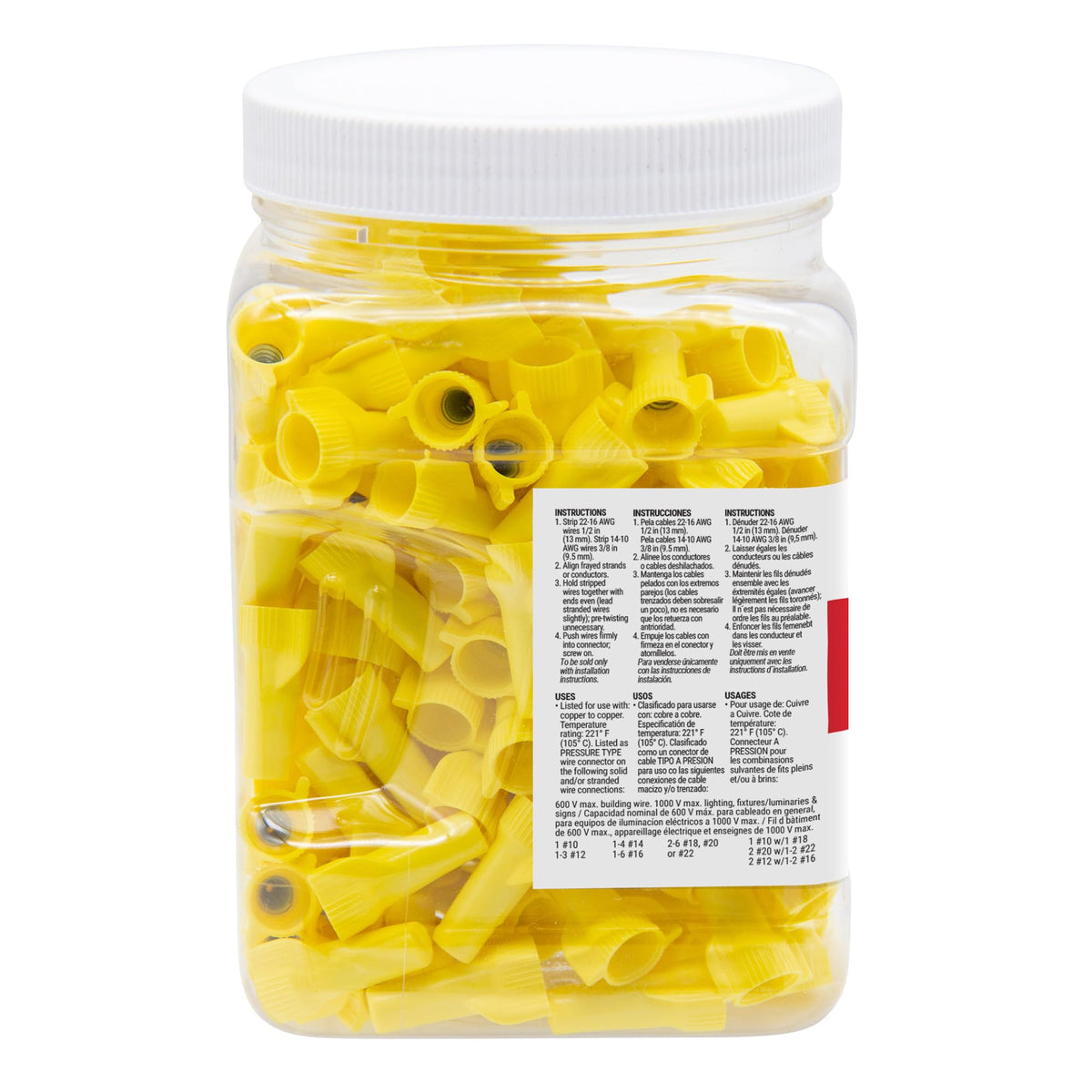 Gardner Bender 100 Count (Pack of 1) / 22 - 10 AWG / Yellow Electrical Wire