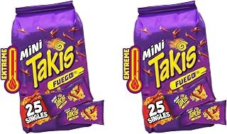 Takis Mini Rolled Tortilla Chips Multipack - Fuego Bite Size, Pack of 2
