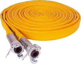 Lightweight Air Hose, 1" ID X 50' Length, Oil-Resistant Polyurethane Material, Reinforced w/ High-Strength Textile Yarn, Yellow (HT112)
