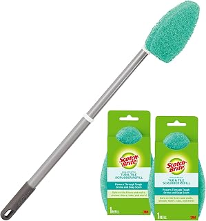 Scotch-Brite Extendable Tub & Tile Scrubber Kit, 1 Handle & 3 Scrubbers