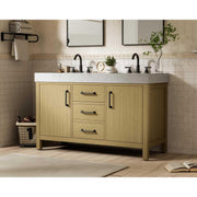 Elegant Kitchen and Bath 54" Double Bathroom Vanity in Honey Brown by Elegant Lighting – unspecified, Wood, Honey Brown, Model VF60654DMHB