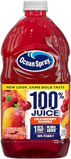 Ocean Spray 100% Juice Cranberry Mango Juice Blend, 64 Fl Oz Bottle (Pack of 8)