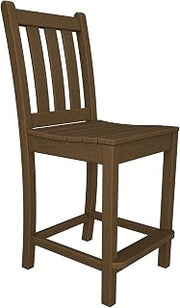 Polywood Traditional Garden Counter Chair, Slate Grey