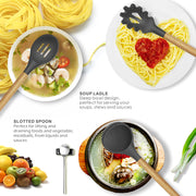 Oannao Silicone Utensil Set, Heat Resistant to 446F, Gray