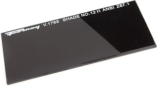 Forney 57012 Lens Replacement Hardened Glass, 4-1/4-Inch-by-2-Inch, Shade-12 , Black