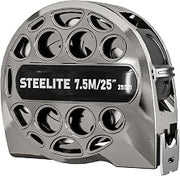 Steelite Tape Measure 25'FT Foot Stainless Steel Retractable Measuring Tape Cool Gray