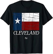 Cleveland TX - T-Shirt | Texas Flag - City State Tee T-Shirt