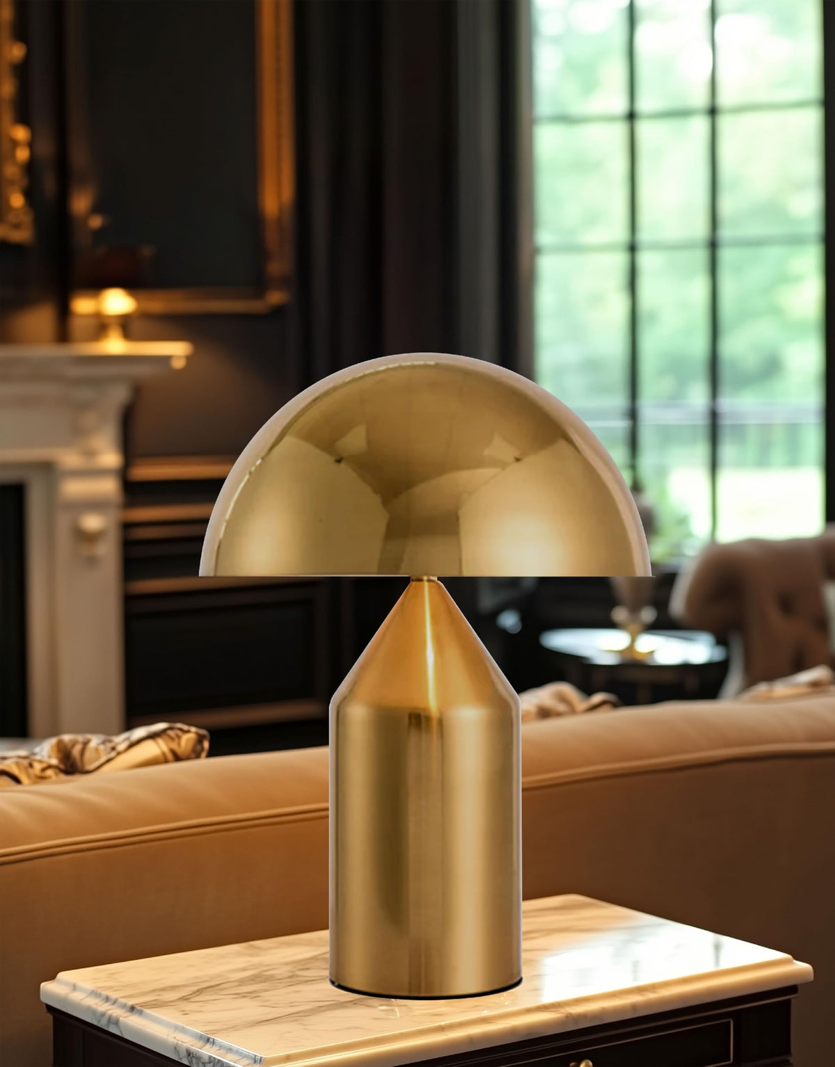 Travis 2 Light Table Lamp - Aged Brass by Dainolite – Metal, Aged Brass, Model TVS-132T-AGB