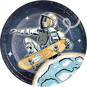 Creative Converting Hoffmaster Group, Inc. PC360390 Paper Dinner Plates | Space Skater | 23cm | Pack of 8, Black & Yellow