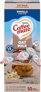Coffee Mate Oat Milk Vanilla Liquid Creamer Singles - Vanilla Flavor - 0.38 fl oz (11 mL) - 50/BoxTub