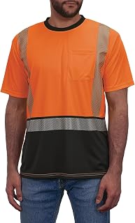 Ergodyne Unisex Adult Glowear 8294bk Performance Hi-vis T-Shirt - Type R, Class 2, Black Bottom