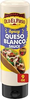Old El Paso Taco Sauce - Queso Blanco, Squeeze Bottle 9 oz | Medium Heat Queso Blanco Flavor, Versatile Topping for Tacos, Nachos & More, Includes a Drip-Preventing Bottle Cap