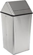 Witt Industries 1311HTSS Stainless Steel 13-Gallon Waste Watcher Hamper and Swing Top Receptacle, Square, 13" Width x 13" Depth x 29" Height, Silver