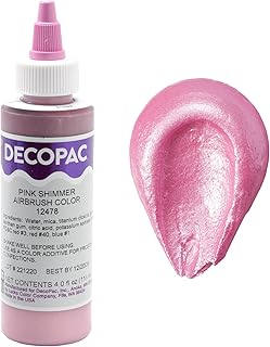 DecoPac Pink Shimmer Premium Airbrush Color Cake Decorations - Food Coloring - Airbrush Color - 4 Fl Oz