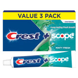 + Scope Whitening Toothpaste - Pack of by Crest – 5.4 Ounce (Pack of 3),, Pack of 3, Model PR80320576