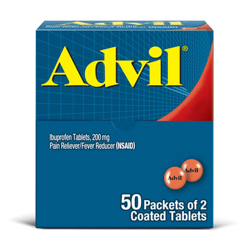 Tablet Packets by Advil – 2 Count (Pack of 50), 100% First Aid Only, Blue, Model F00573015489Z