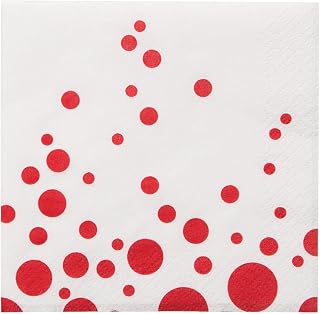 Creative Converting 317858 16 Count Paper Beverage Napkins, Sparkle and Shine Ruby