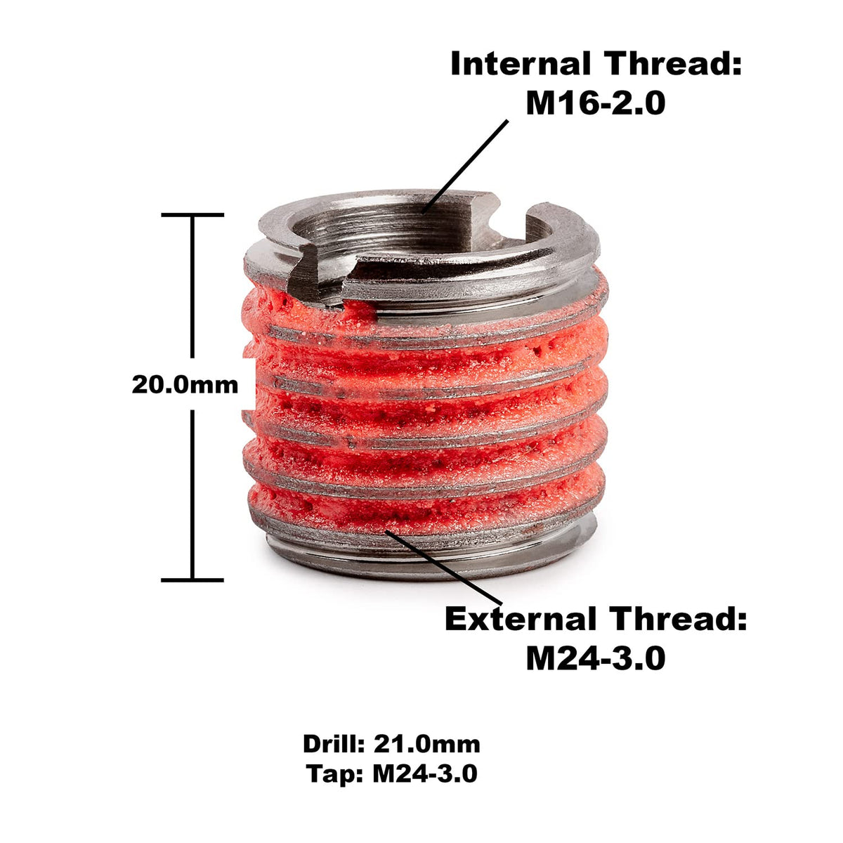 E-Z LOK 0.630"-13 IT, 0.945"-8 ET, 0.787" L / Pack of 1 / 1 Thread Locking Inserts