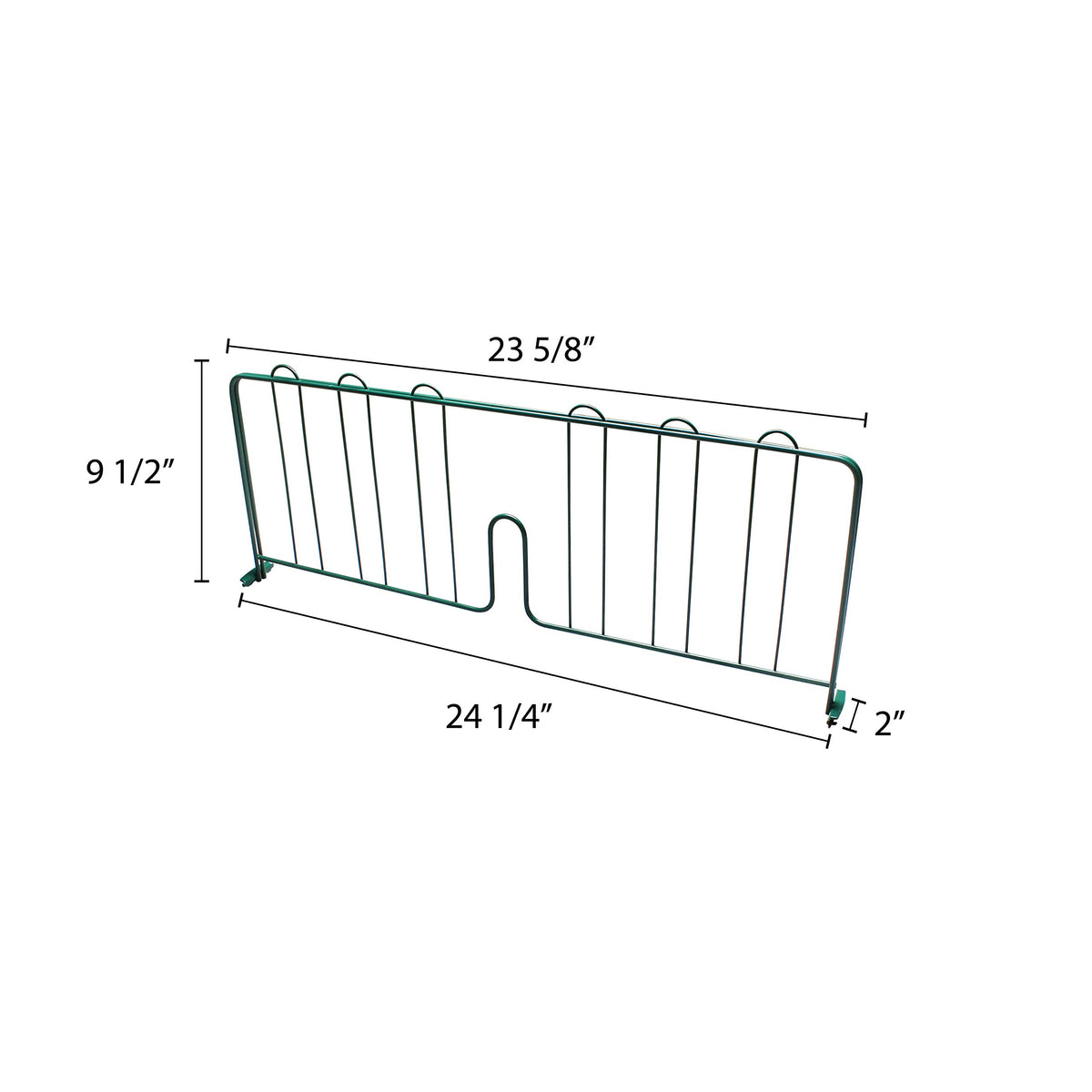 Thunder Group Shelf Divider 24"L Pressure-fit by Excellante – 24", Iron, Green, Model CMDE024