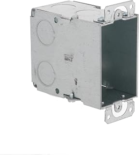 RACO 8590 3-1/2-Inch Deep Switch Electrical Box, Gangable with Plaster Ears and (8) 1/2-Inch Knockouts, 3-Inch x 2-Inch