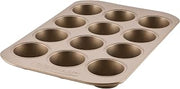 Farberware Nonstick Muffin Pan, 12-Cup Cupcake Pan, Mocha Baking Pan