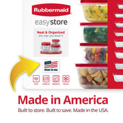 EasyStore Large Containers by Rubbermaid – 18-Piece, 14.9 cups, Plastic, Easy Store, Pack of 9