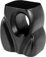 Trung Side Table Black, Black End Table, Modern Style, Painted Mango Wood Square Shape Tabletop, Mango Wood, Indoor Living, 14.2" W x 9.4" D x 15.7" H
