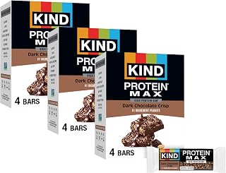 KIND Protein MAX Bars, Dark Chocolate Crisp, High Protein Snacks, 12 ct