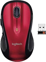 Logitech M510 Wireless Computer Mouse – Comfortable Shape with USB Unifying Receiver, with Back/Forward Buttons and Side-to-Side Scrolling - Red
