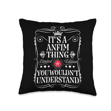 Anfim Name Its A Anfim Thing You Wouldn't Understand Throw Pillow by Funny Vintage Anfim Name T-Shirts And Gifts – 16x16, polyester twill fabric, Model 2X2102X212SUS_16X16