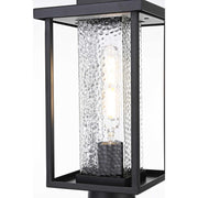 Philip 7" Outdoor Pendant in Black by Elegant Lighting – 7.00" x 17.00" x 7.00", Glass, Black, Model OD307P17BK