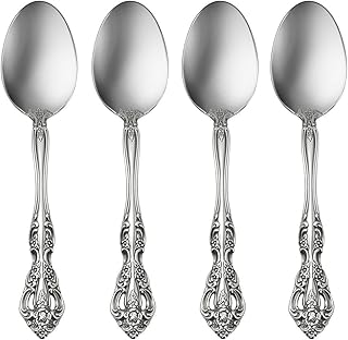 Oneida Michelangelo Fine Flatware Set, 18/10 Stainless, Set of 4 Dinner Spoons