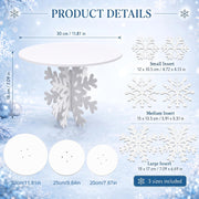 Willinglong Snowflake Cake Stand Set, 3 Sizes, White