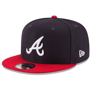 9Fifty MLB Atlanta Braves Basic Navy/Red Snapback Hat One Size by New Era – Polyester, Navy, Model 11591082