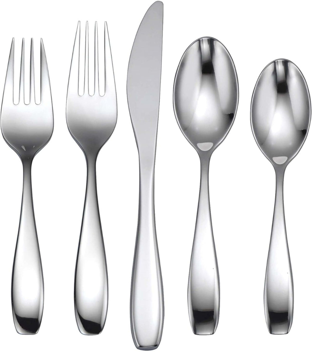 Stafford Mirror 65 Piece Fine Flatware Set by Oneida – 11.75 LB, Stainless Steel, Metallic, Pack of 65, Model T532065CA