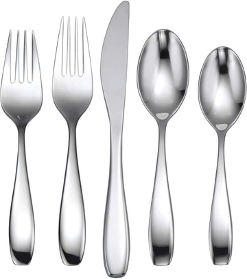 Stafford Mirror 65 Piece Fine Flatware Set by Oneida – 11.75 LB, Stainless Steel, Metallic, Pack of 65, Model T532065CA