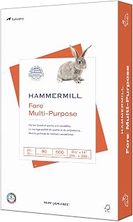 Hammermill Printer Paper, Fore Multipurpose 20 lb Copy Paper, 8.5 x 14 - 1 Ream (500 Sheets) - 96 Bright, Made in the USA, 103291