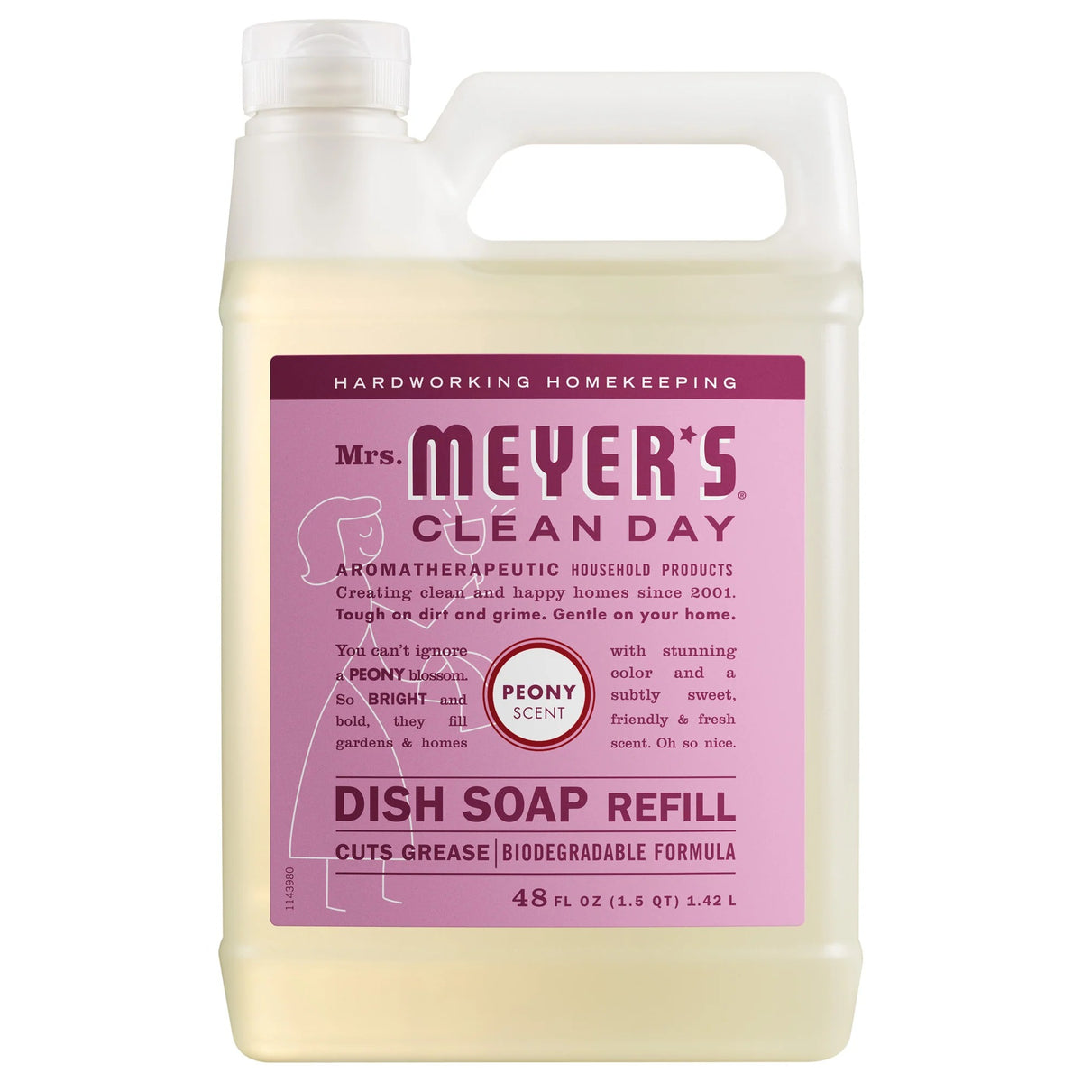 Mrs. Meyer's Dish Soap Refill, 6/Case - Peony Dish