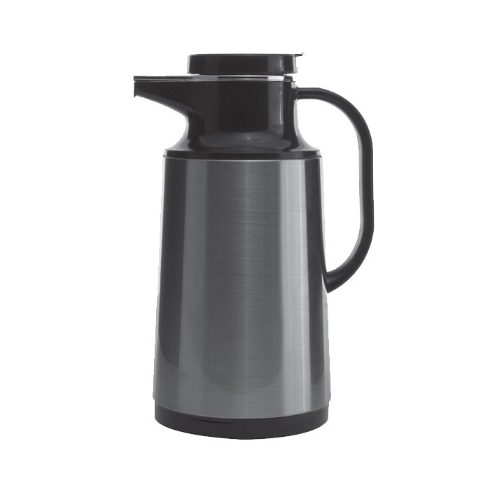 Service Ideas Coffee-At-A-Touch Stainless Steel Coffee Carafe Server, Silver - 1 Liter 33.8 oz.
