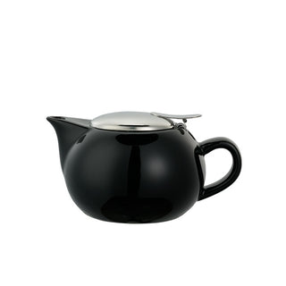Service Ideas Ceramic Teapot, 10 oz. - Black
