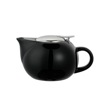 Service Ideas Ceramic Teapot, 16 oz. - Black