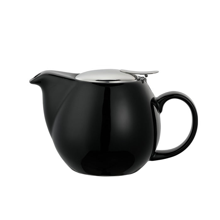 Service Ideas Ceramic Teapot, 16 oz. - Black