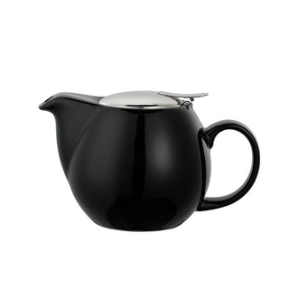 Service Ideas Ceramic Teapot, 16 oz. - Black